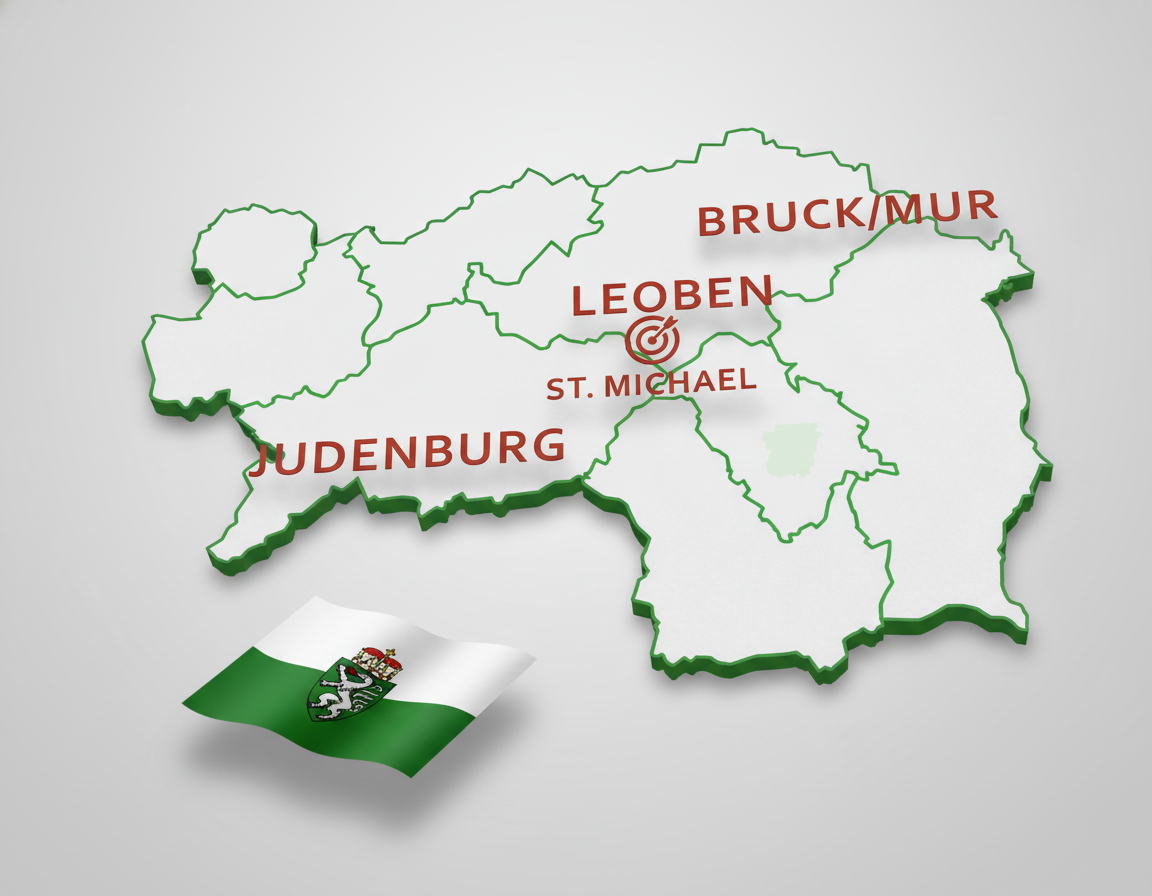 Einsatzgebiet SmartFile GmbH – Karte der Obersteiermark
